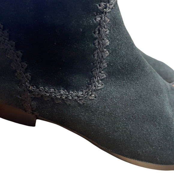 JACK ROGERS Gemma Whip Stitched Ankle Boot Wo's 10M Black Suede Side Zip - Picture 6 of 11